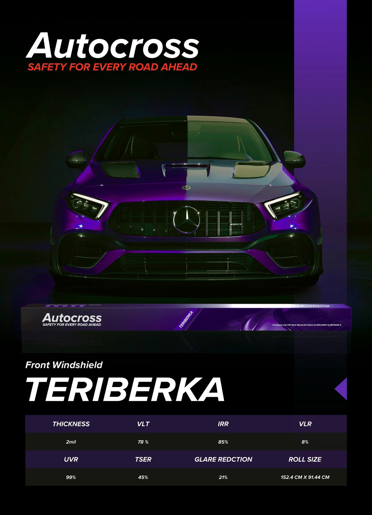 Autocross Automotive Teriberka Front Windscreen Film